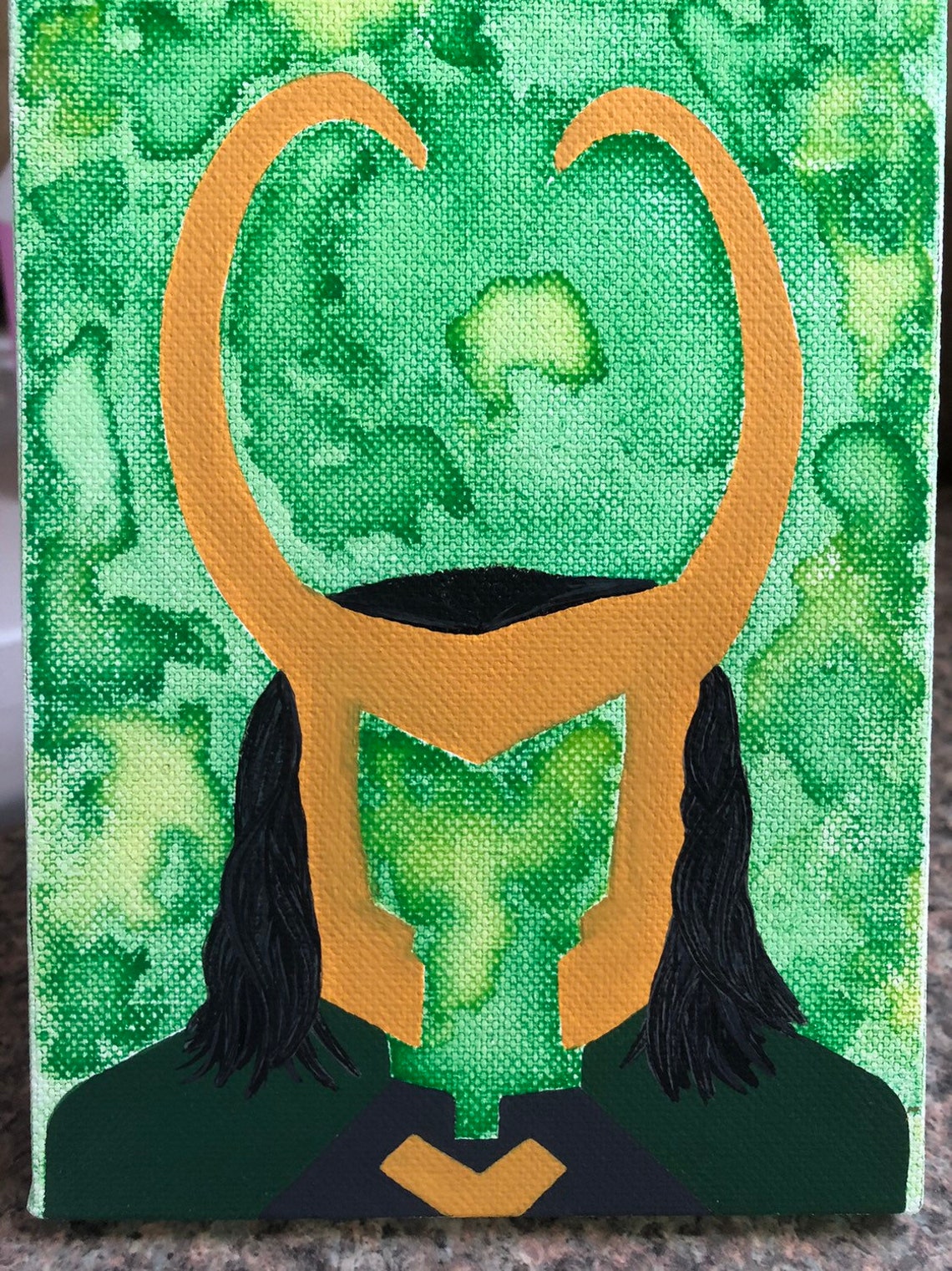 Marvel Loki minimalist painting on stretched canvas Etsy