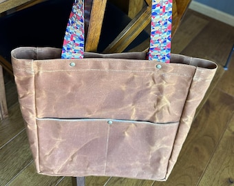 Waxed Canvas Tote bag, market bag