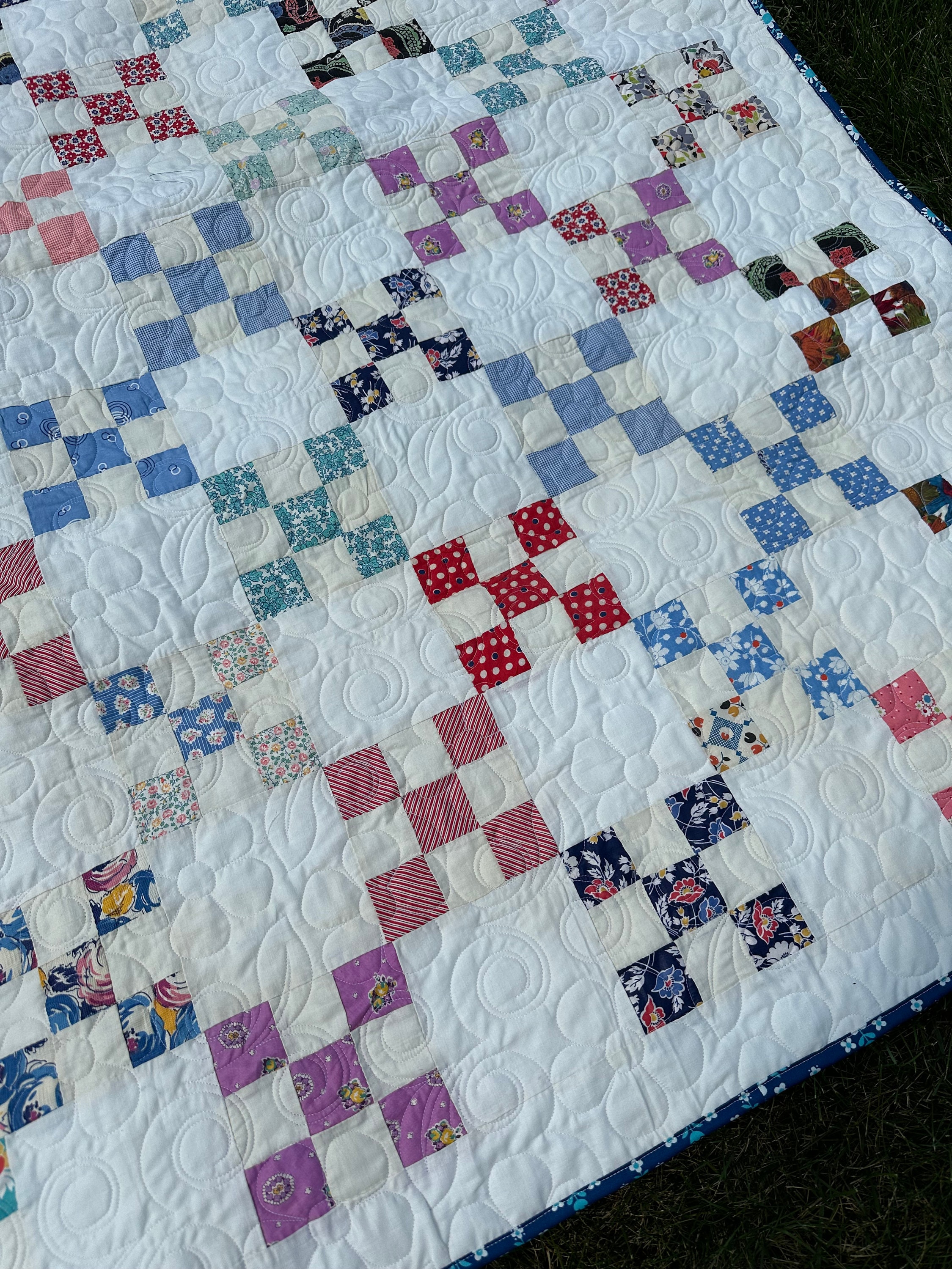 ヴィンテージ 9パッチキルト 64インチ x 70インチ - Etsy 日本