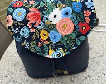 Mayfield backpack, Rifle Paper faux leather
