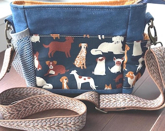 Mini crossbody bag, dog themed/walking bag