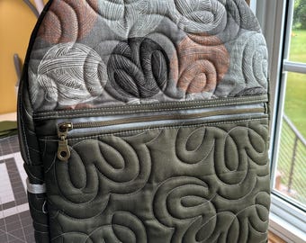 Knitting themed backpack. Laptop backpack