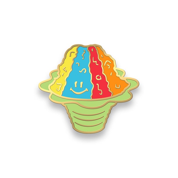 Shave Ice Pin, Snow Cone, Hawaiian Food, Rainbow Pin, Lapel, Enamel, Hawaii Pin, Foodie Gift, Cloisonne, Hawaiian Gift, Foodie Pin