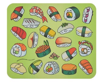 Sushi Mouse Pad Gift Japanese Mouse Pad Funny Desktop Mouse Pad Sushi Office Mouse Pad Green Kawaii Mouse Pad Cute Food Mouse Pad Monogram