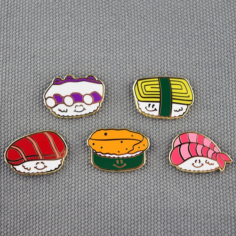 Sushi Pin, Sushi Gift, Foodie Pin, Sushi Lover, Japanese Food Pin, Lapel Pin, Enamel Pin, Cloisonne, Foodie Gift, Fish Pin, Asian Food Pin image 1