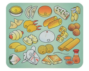 Dim Sum Mouse Pad Asian Mouse Pad Chinese Mouse Pad Cute Food Mouse Pad Gift Mouse Pad Blue Monogram Mouse Pad Patterned Desktop Mouse Pad