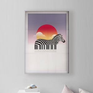 Zebra Art Print, Funny Animal Wall Art, Music Zebra Poster, Piano Keyboard Print Home Decor Gift, Cool Animal Art Illustration By Ali Gulec