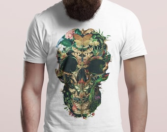 T-shirt gothique tête de mort : t-shirt unisexe en toile Bella