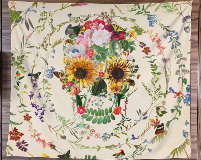 Skull Art Wall Tapestry Sugar Skull Wall Decor Gift Boho Etsy