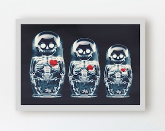 Sugar Skull Nesting Dolls Kunstdruck: Gothic Home Decor von Ali Gulec