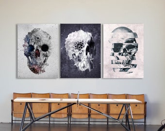 Calavera Sugar Skull Canvas Print Painting Framed Home Decor Wall Art Artwork