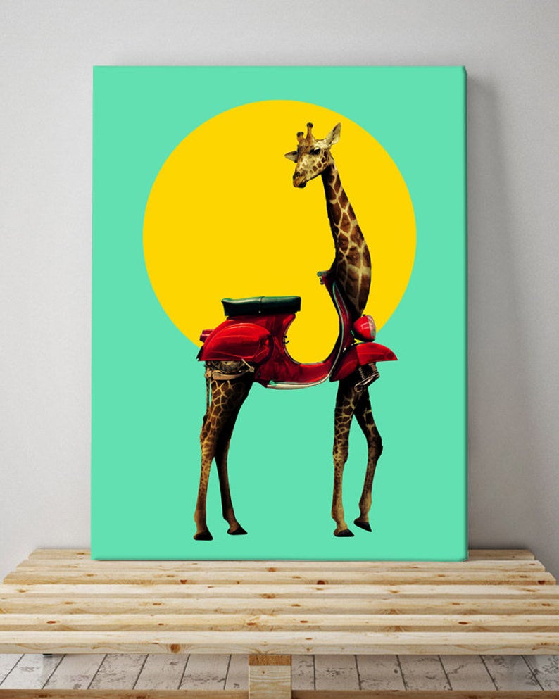 Set of 3 Animal Canvas Print Funny Animal Art Canvas Set Etsy