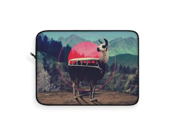 Llama Laptop Sleeve, Funny Animal Laptop Case, Llama Print Laptop Cover Gift, Boho Llama Van Macbook Sleeve