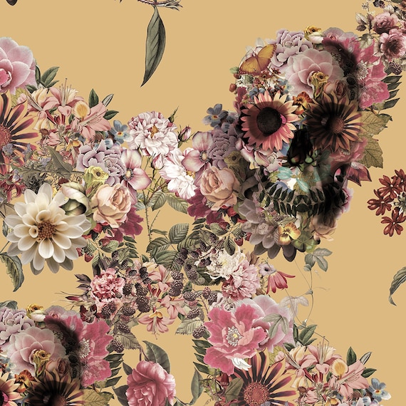 Floral Skull Background
