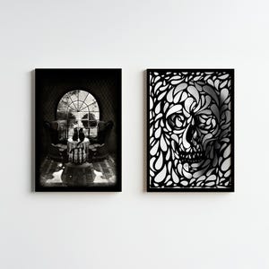 Stijlvolle abstracte schedelkunst - canvas, poster, ingelijste prints voor thuis en op kantoor