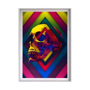 Set Of 3 Skull Print, Skull Set Home Decor, Abstract Skull Decor, Sugar Skull Poster Set, Gothic Skull Wall Art Gift, Skull Art By Ali Gulec image 4