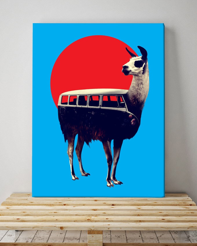 Set of 3 Animal Canvas Print Funny Animal Art Canvas Set Etsy