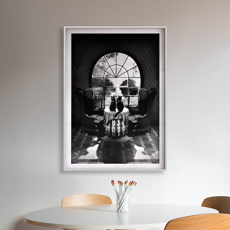 Room Skull Poster, Sugar Skull Art Print, Black And White Skull Wall Art, Skull Gift, Skull Illusion Home Decor, Illustration by Ali Gulec 