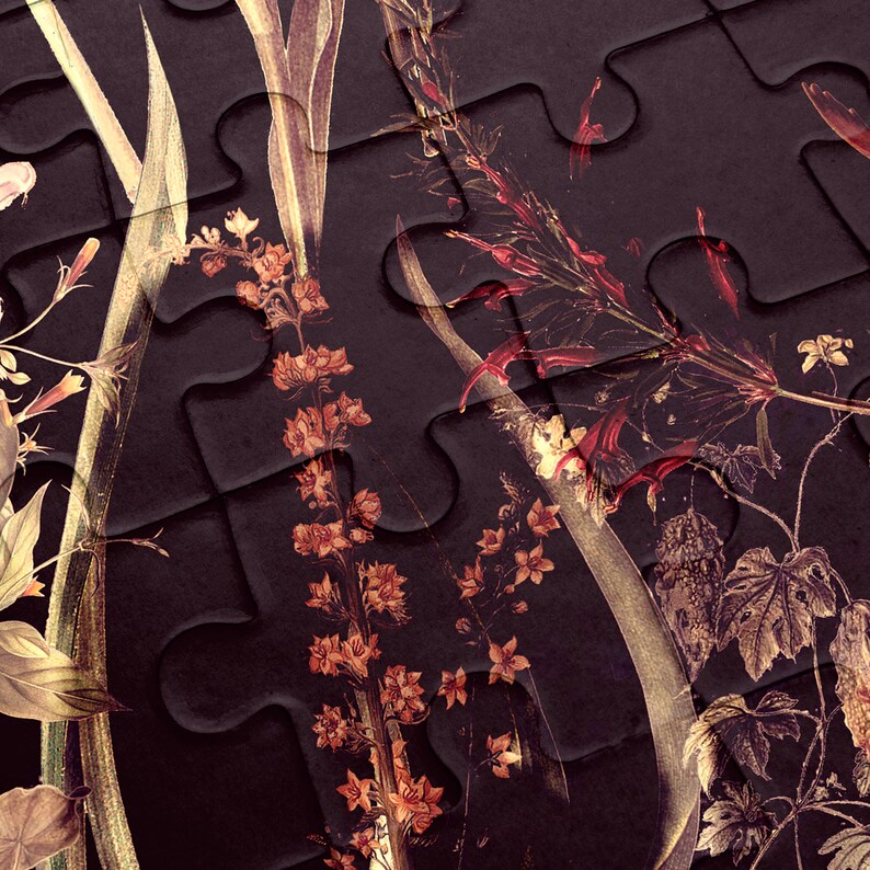 Skull Jigsaw Puzzle 1000 Piece Floral Skull Puzzle Gothic Etsy