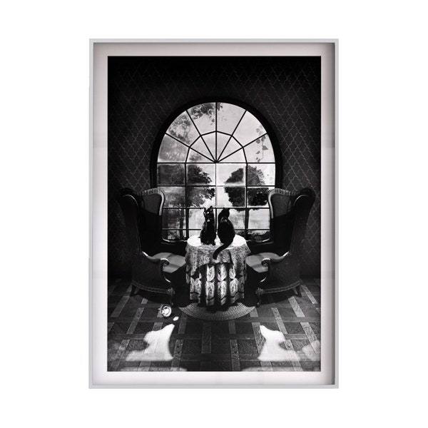 Room Skull Art Print, Sugar Skull Instant Download Printable Home Decor, Skull Illusion Poster Wall Art Gift, Downloadable Gothic Skull Art