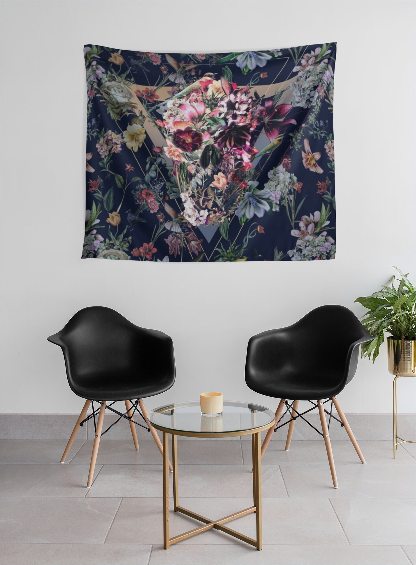 Skull Art Wall Tapestry Sugar Skull Wall Decor Gift Boho Etsy