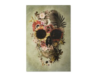 Boho Skull Area Rug Gothic Skull Art Floor Rug Flower Skull Boho Room Decor Gift Floral Sugar Skull Durable Floor Art