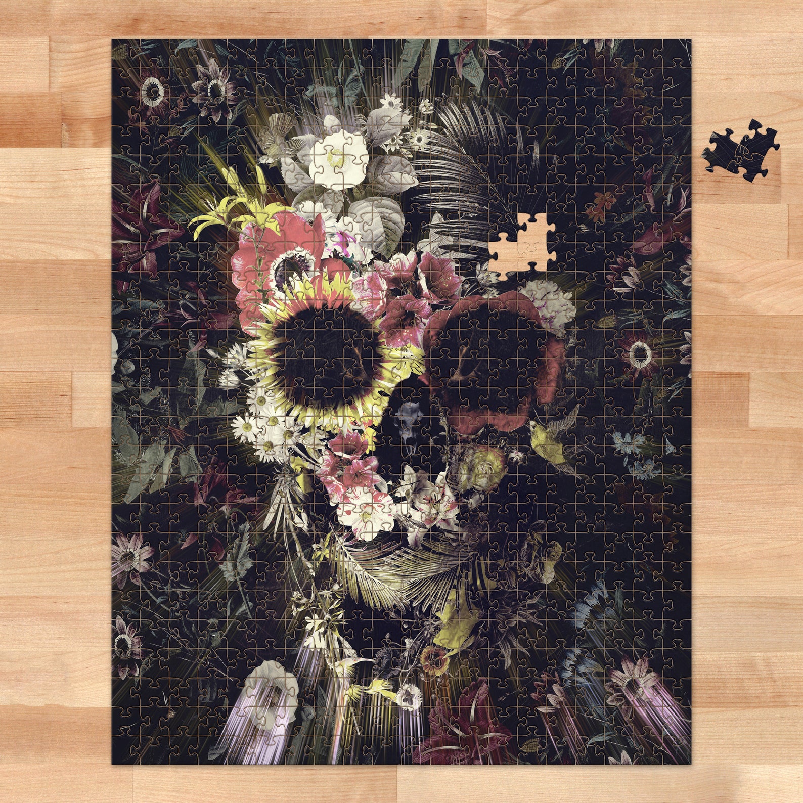 Skull Jigsaw Puzzle 500 Piece Sugar Skull Puzzle Floral Etsy
