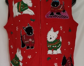 Petit gilet de Noël en tricot pour chiens et chats vintage