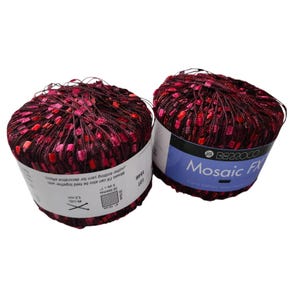 Berroco Mosaic FX Ribbon 2 Garn In Rot & Pink Tönen #4619 Italien