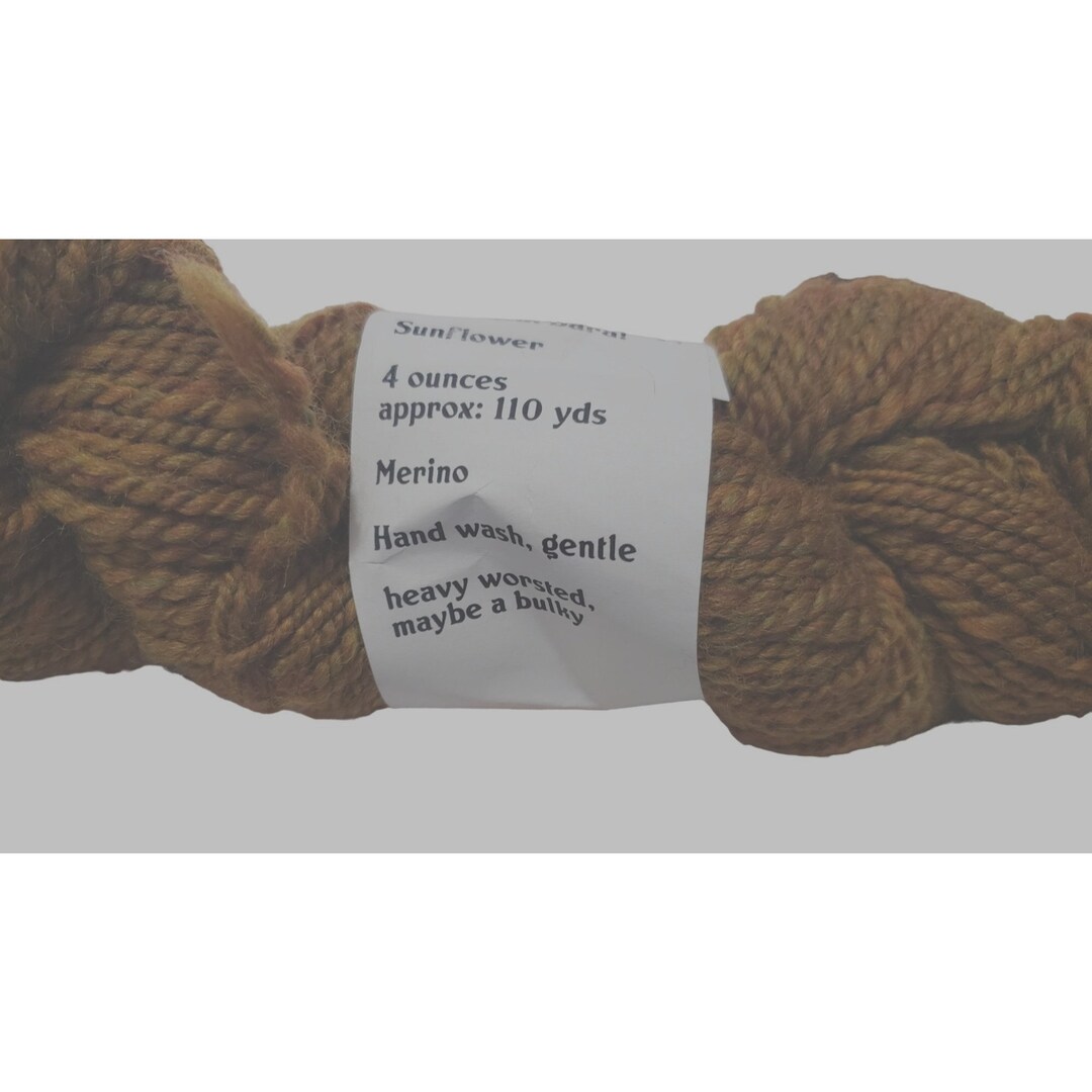 Merino Heavy Worsted Sunflower Color Yarn 4oz 110yds - Etsy