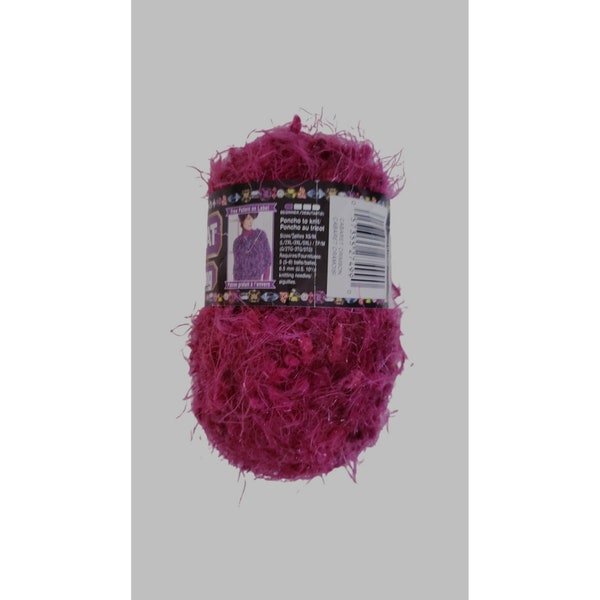 Bernat Bling Bling Yarn Cabaret Crimson 1 Skein 90Yds 1.75oz 100% Nylon bulky 5