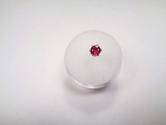 Single Ruby Post Earring. Quality Natural Red Rub… - image 1