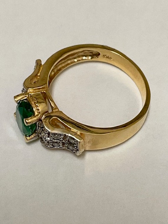 14kt. Gold, Emerald Ring. A Natural 1.10ct Emeral… - image 7