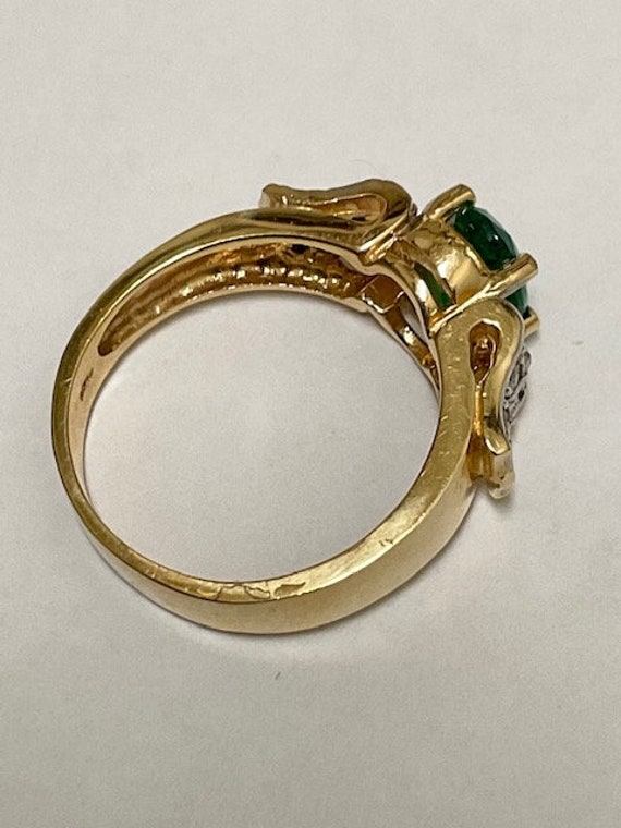 14kt. Gold, Emerald Ring. A Natural 1.10ct Emeral… - image 5