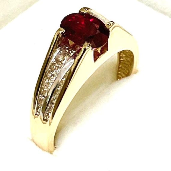Madagascar Ruby Ring: 14kt Gold & Diamond Accent,… - image 5