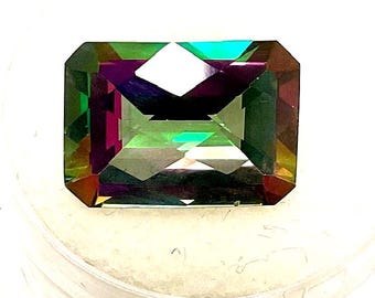 Mystic Topaz Gemstone.  Natural,  Emerald cut, 8.96ct., 16 x 11mm