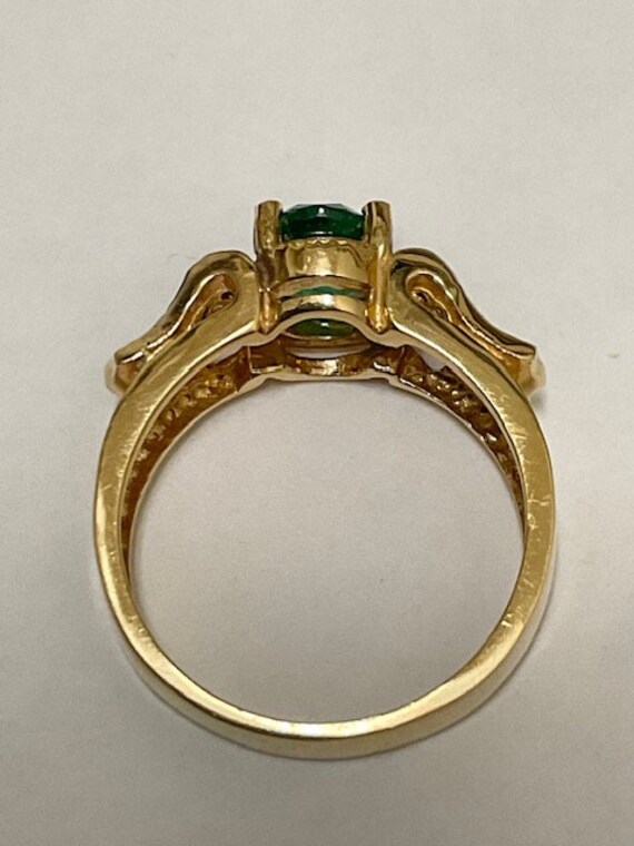 14kt. Gold, Emerald Ring. A Natural 1.10ct Emeral… - image 4