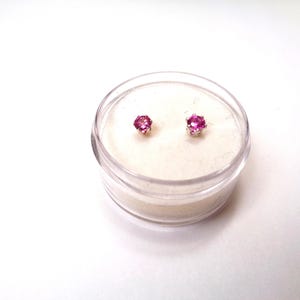 Genuine Ruby Posts. Quality 3.5mm.  Natural Red Ruby set in Sterling  Silver Stud Earrings.
