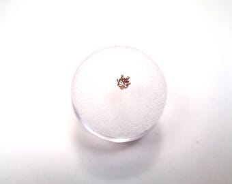 Pendiente de plata de ley con diamantes color champán: diamante genuino redondo de 3 mm