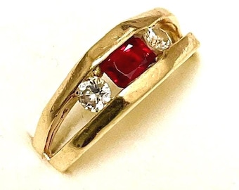 Men's Ruby and Diamond Wedding Ring