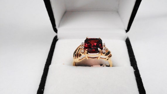 14kt. Gold, Spessartite Garnet Ring. Set in a 14k… - image 1
