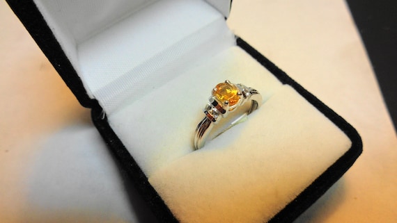 Citrine Ring in Platinum over Silver Ring