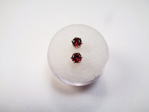 Boucles D'Oreilles En Argent Sterling Et Or Jaune Avec Grenat Spessartite - ROSEMIMOSA #1389