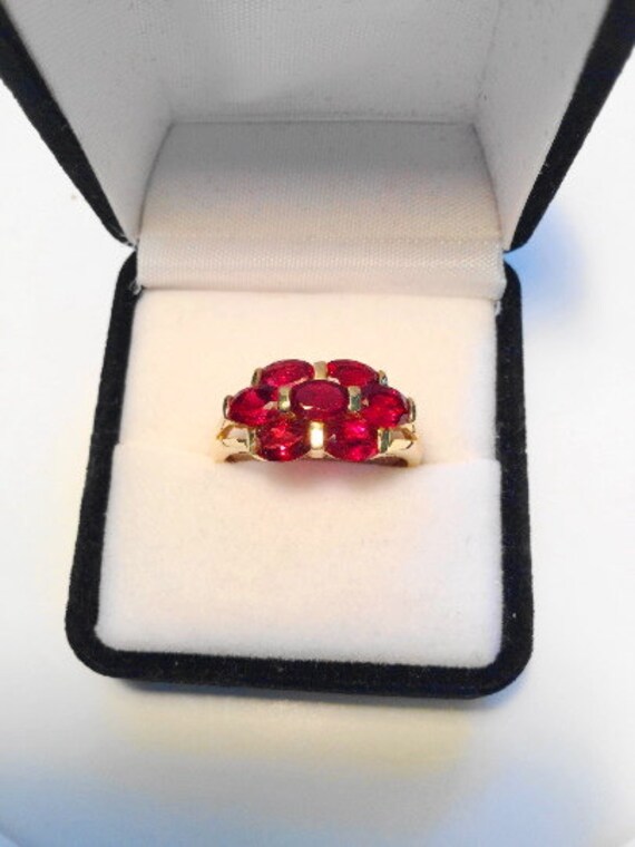 Unisex, Gold, Rubellite Cluster Ring. Beautiful Na