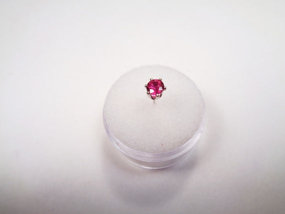 Single Ruby Post Earring. Quality Natural Red Rub… - image 2