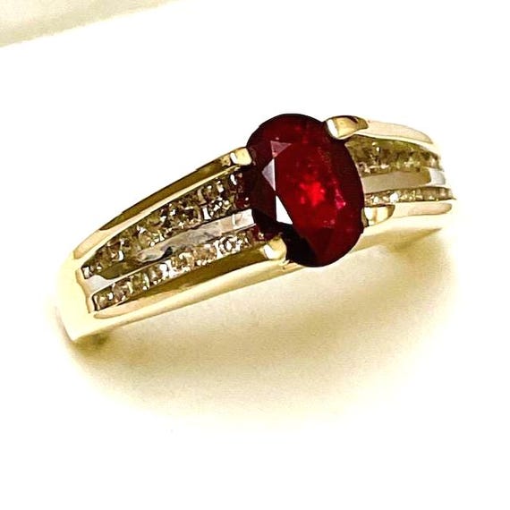 Madagascar Ruby Ring: 14kt Gold & Diamond Accent,… - image 8