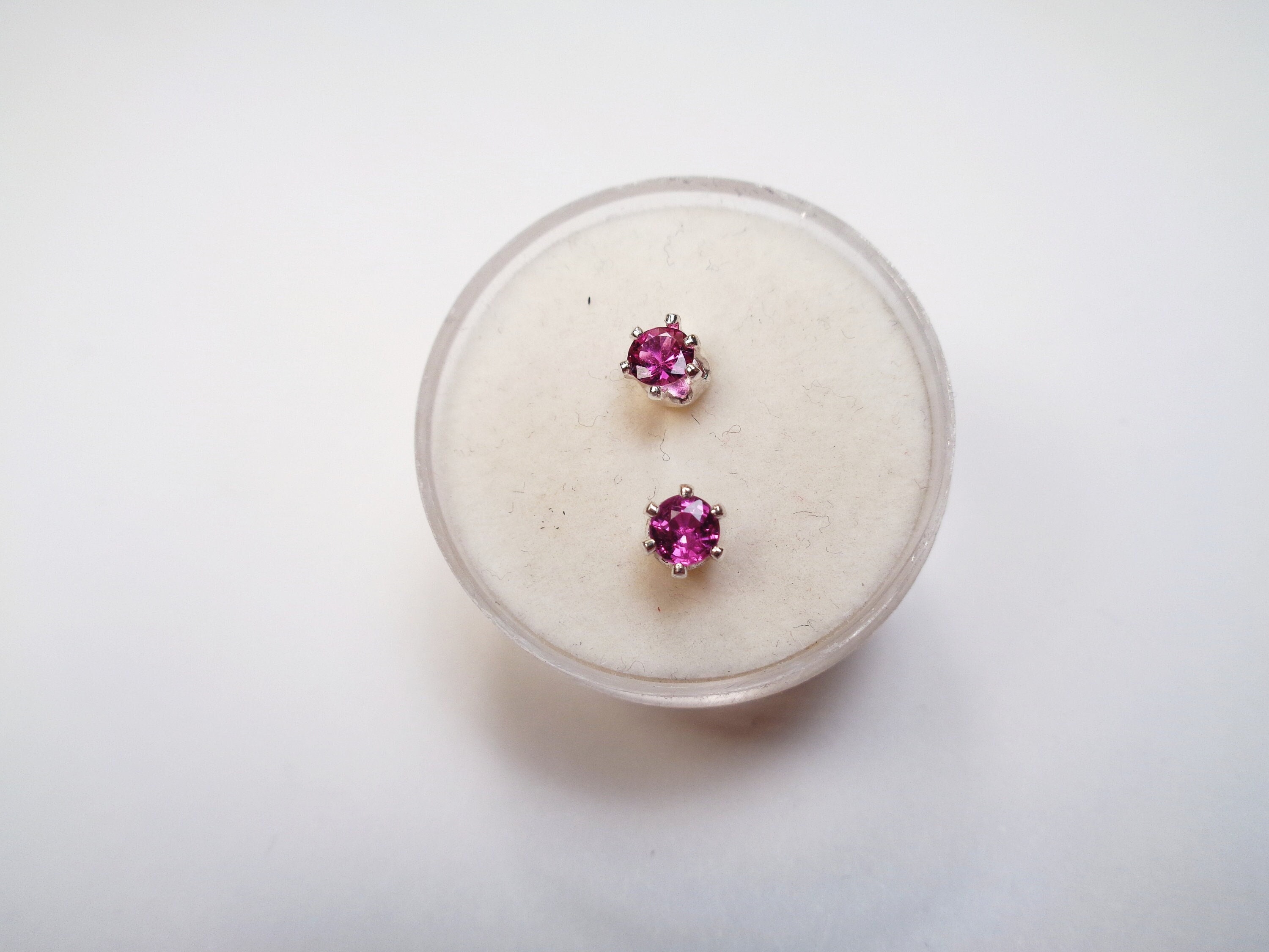 Ruby Posts With Red Genuine Ruby Posts. Quality 3.5mm. Natural Red Ruby Set in Sterling ...