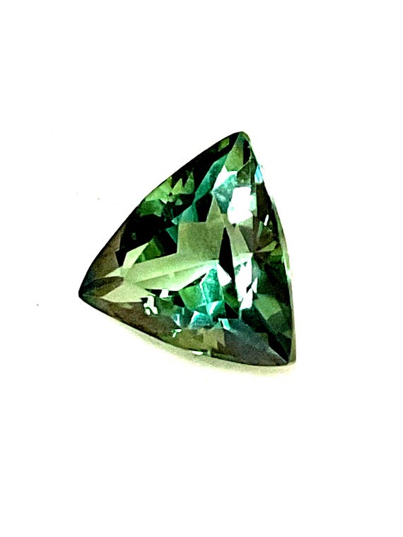 Blue-green Topaz Gemstone: 6.40ct Trillion Cut, Sri Lanka - Etsy