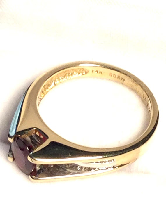 Madagascar Ruby Ring: 14kt Gold & Diamond Accent,… - image 3