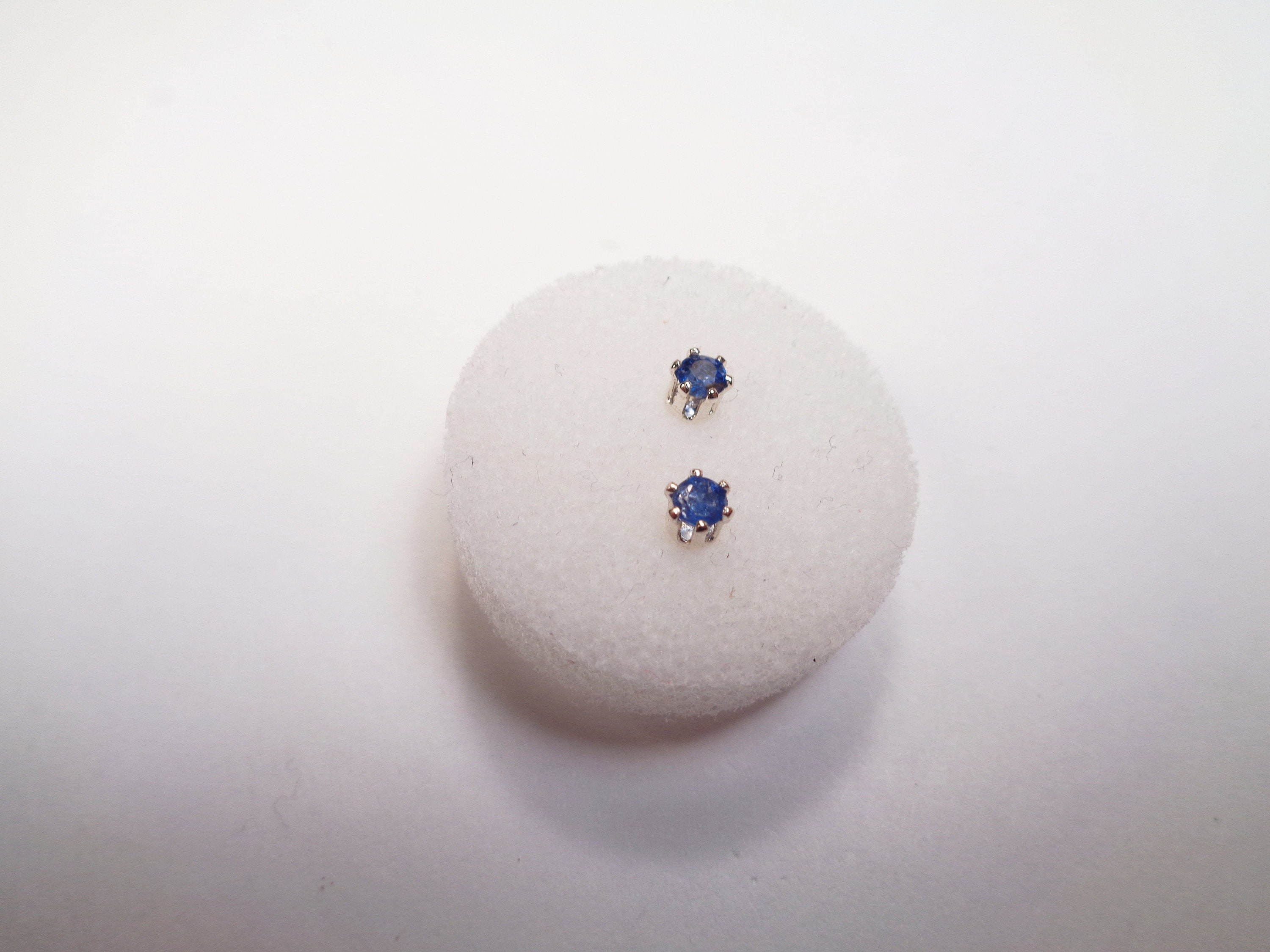 Sapphire earrings.  Dark blue, genuine,  3mm,sapphires post set in sterling silver